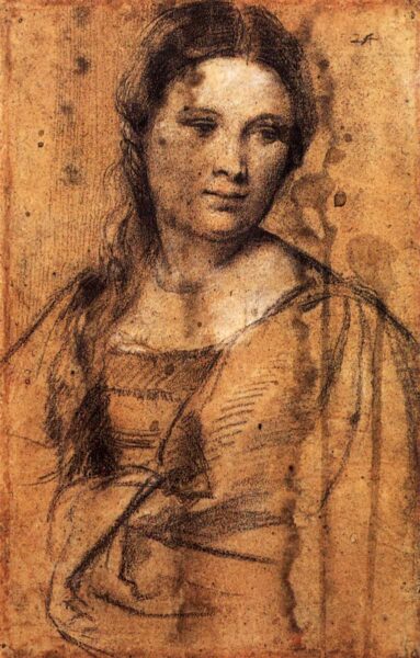 ''Donna''. Un pensiero per le donne contro la violenza di genere - Tiziano, Ritratto di giovane donna, disegno a gessetto su carta bruna, 41,9x26,5 cm, 1515 circa, Gabinetto dei Disegni e delle Stampe, Firenze.