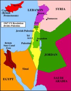 Mappa dela risoluzione dell'ONU del 1947.