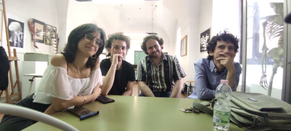 Da sinistra gli studenti protagonisti di ''Florilegio. Dall'idea alla mostra'':
Alessia Cuocci, Francesco Grassi, Vito Lippolis e Pierpaolo Arcadio.