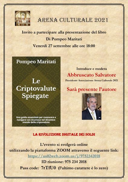 Presentazione libro di Pompeo maritati CRIPTOVALUTE SPIUEGATE