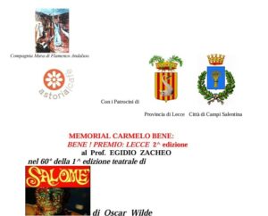 Locandina secondo memorial Carmelo Bene