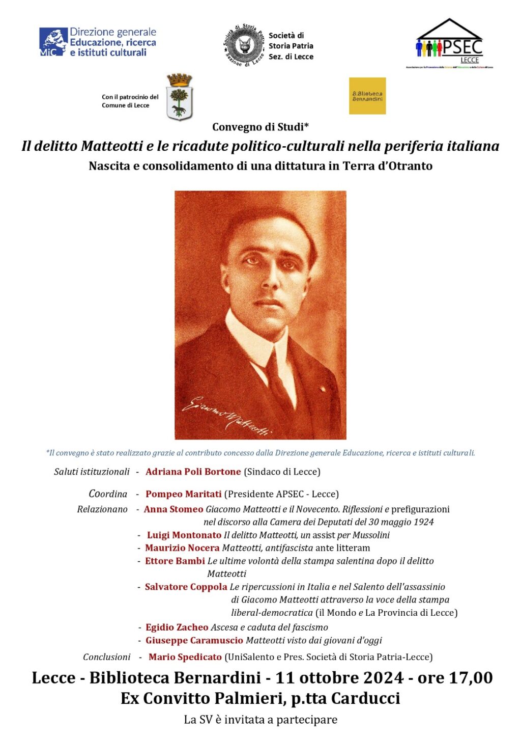 LOCANDINA CONVEGNO MATTEOTTI