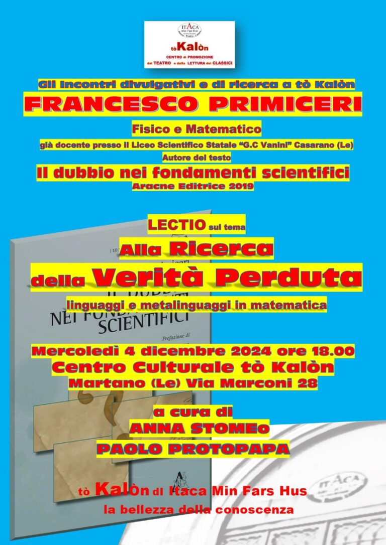 Evento a martano tò Kalon 4 dicembre