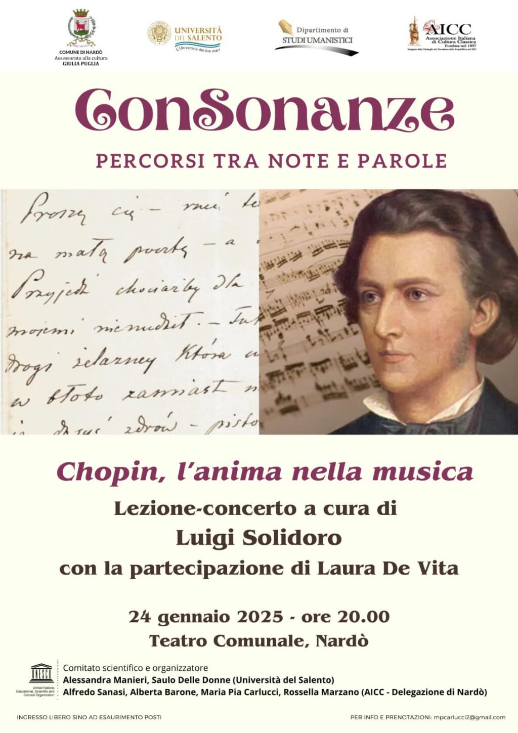 locandina lezione-concerto di Luigi Solidoro - CHOPIN